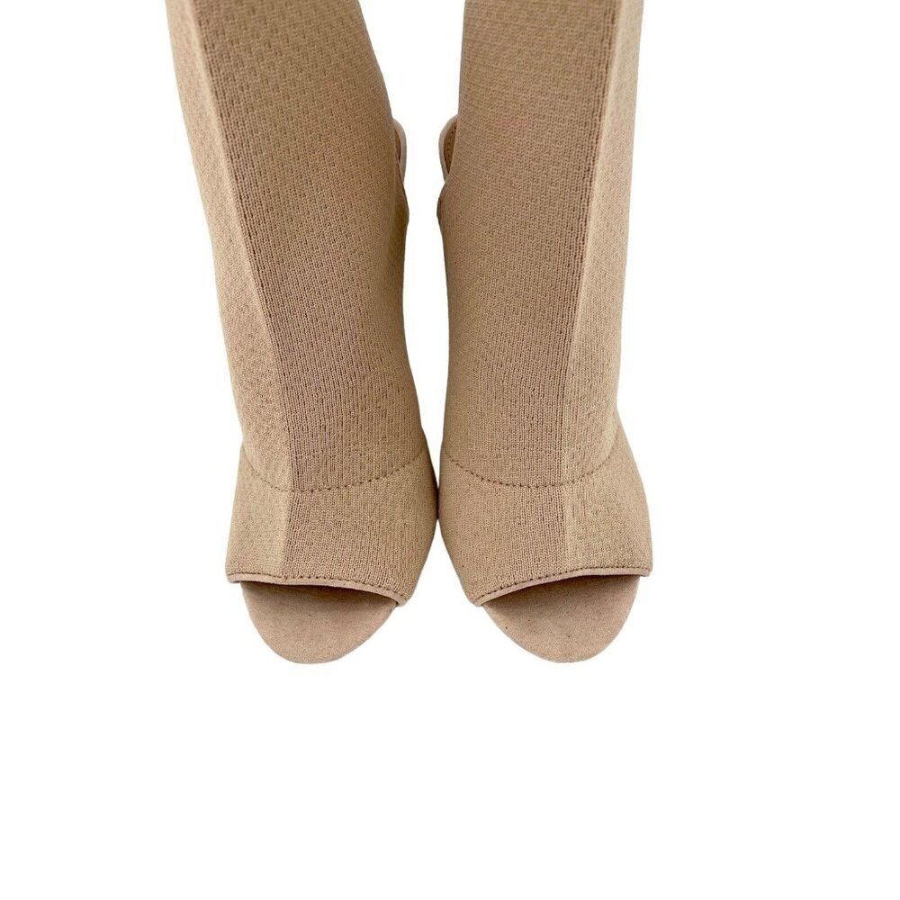 Topshop Ankle Boots Beige Open Toe Sock Booties SZ 38 EU - 7.5 US New - Picture 4 of 10